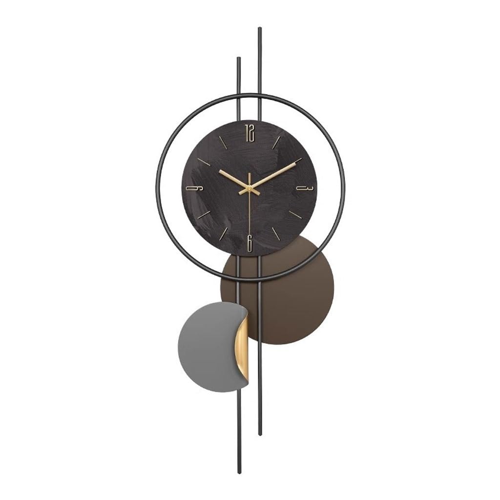 EINES Silent Decorative Wall Clock Art Clock Decorative Wall Clock Living Room Atmospheric Home Clock Wall Clock Easy to Read(M)