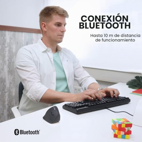 Ratón ergonómico Bluetooth inalámbrico Perixx PERIMICE-804 PC Windows Android diestros negro 4