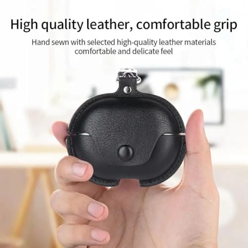 Image of Leather Business Case Cover for OnePlus Nord Buds 3 | Nord Buds 3 Pro | OnePlus Buds Pro 3 (Leather Black)