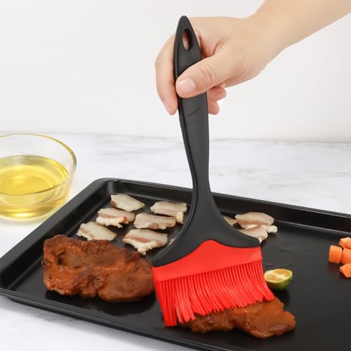 Realand Extra großer Silikon-Backpinsel, 10 cm breit, hitzebeständiger Silikon-Backpinsel zum Kochen, Backen, Grillen und Verteilen von Öl, BBQ, Soße, Butter, Marinade, 3 Stück