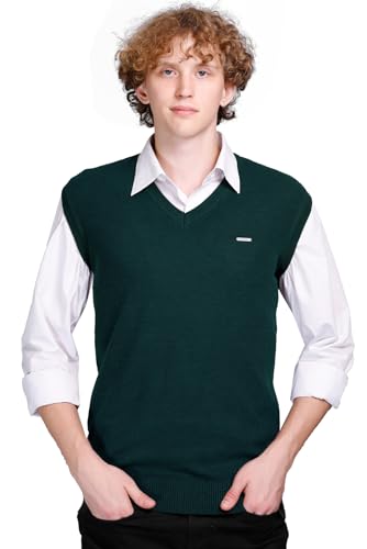 Image of V Neck Cotton Half Sweater for Man Winter Wear - Pullover Sweater for Men