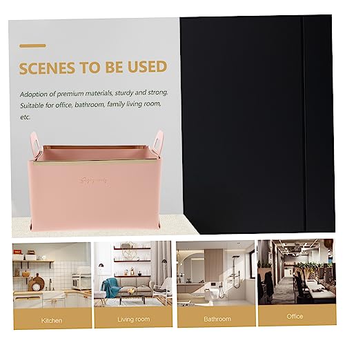 Caja organizadora plegable de cuero para escritorio miniatura 7