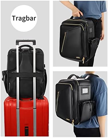 Relavel Makeup Leather Backpack, Professional Makeup Case Extra Large Travel Train Case Makeup Bag for Women and Girls Cosmetic Organizer, with Adjustable Dividers and Shoulder Strap