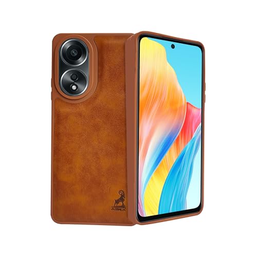 Image of AIBEX Shield Back Cover Case Compatible with Oppo A58 4G Back Cover | Flexible Vegan Leather | Full Camera Protection | Raised Edges | Super Soft-Touch | Bumper Case