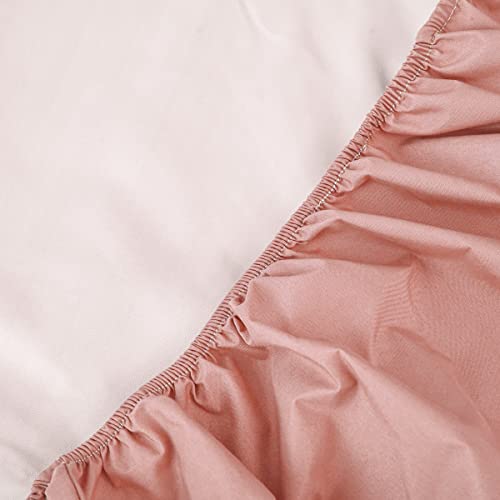 Ntbed Waterproof Mattress Protector Cover Queen Size 14 Inches Deep Pocket Polyester Bed Cover Solid Color Fitted Sheet (60‘’X80‘’ (Pink, Queen) #TOP6