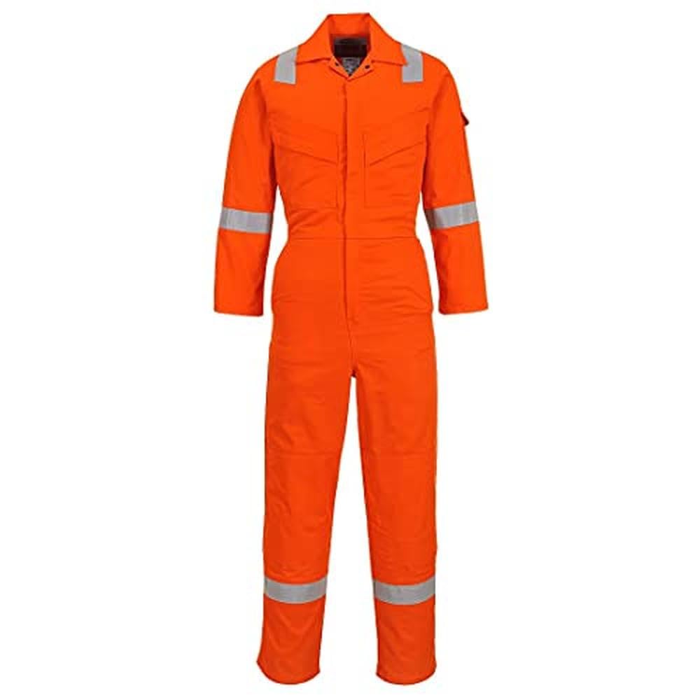Portwest FR28 Lekki Kombinezon Trudnopalny i Antystatyczny, Pomaranczowy, Regularny, XL