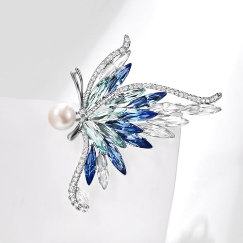 Image of Butterfly Bee Brooches - Rhinestone Butterfly & Bee Lapel Pins - Valentine's Day Gifts for Her