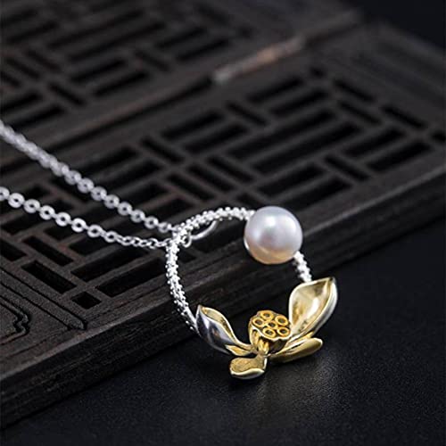 Collier argent S925 anti-allergie résistant à l'eau avec perles ethniques