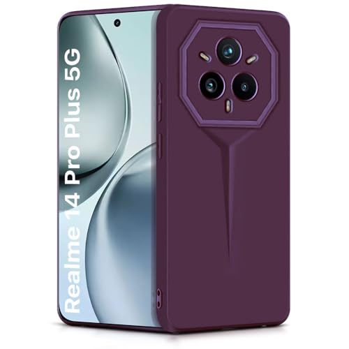 Image of WOW IMAGINE Slim Back Cover for Realme 14 Pro Plus 5G | Blade Series Ultra Thin Case with Lightweight Design | Camera Protection | Soft Matte Silicone Flexible Mobile Case - Purple