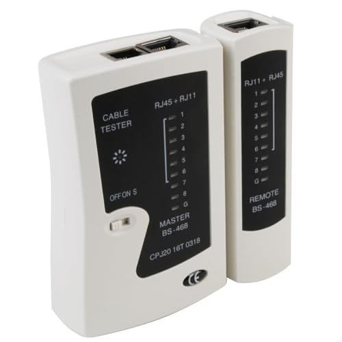 Network Cable Tester for LAN RJ45 RJ11, RJ45 Ethernet Cable Tester Updated PoE Network Test Support Tool for Cat5 CAT6 CAT7 RJ11 Phone line Multipurpose Testing Equipment
