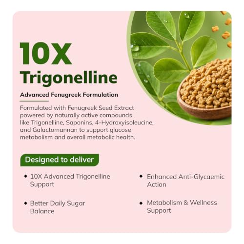 Image of Trigotab Methi Dana Seeds Extract Tablets For Diabetic Care (180 Tablets) | Fenugreek Tablets With 10X Trigonelline Helps To Maintain Healthy Blood Sugar Levels (Pack of 3)