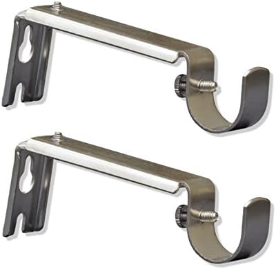 Simply Sublime Curtain Rod Brackets, Set of 2, Satin Nickel