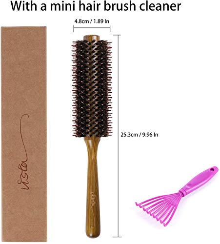 Round Hair Brush Boar Bristle Wooden Hair Brush For Women Blow Drying Handle Anti Static Hairbrush For Hair Styling, Drying, Curling… #TOP2