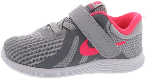 Nike Girl's Revolution 4 (TDV) Running Shoe, Wolf Grey/Racer Pink-Cool Grey-White, 10C Toddler US Toddler