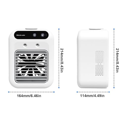 Tragbarer Klimaanlage, Luftbefeuchter für Schreibtisch und Nachttisch, AC- Ventilator, USB- betrieben, mit 2 Geschwindigkeitsstufen, für Auto, Schlafsaal, Reisen, Garage-4
