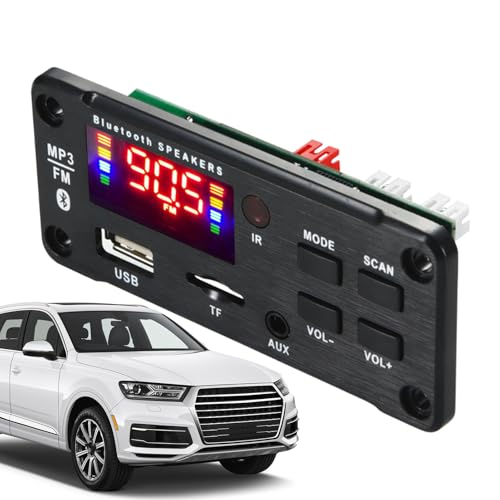 Interactive Mp3 Board with Amplifier, 12 V Car Audio Decoding Board, Controller Modification Screen Display Amplifier 5.0 Receiver for Speaker or Other Appliances, 3,62 x 1,61 pulgadas