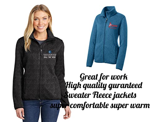 INK STITCH Women L232 Custom Design your Own Logo Texts Stitching Sweater Fleece Jackets - 3 Colors4