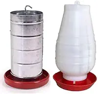 Comedouro Tubular 10kg e Bebedouro 5lts Frango Perdiz Galinha Angola