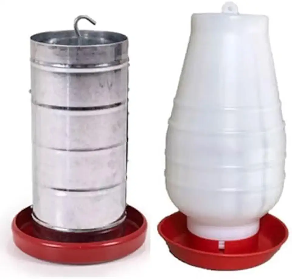 Comedouro Tubular 10kg e Bebedouro 5lts Frango Perdiz Galinha Angola