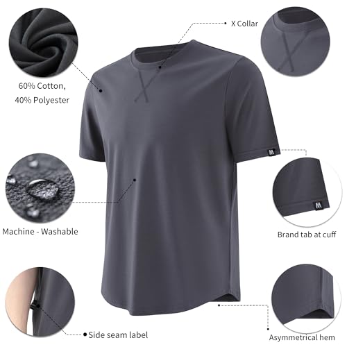 MagnaMan Men's 3-Pack Short Sleeve Crew Neck T-Shirts Solid Color Casual Tee Shirts - Ideal for Gym, Work & Daily Life2