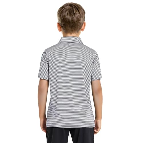 Image of Boys Polo Shirts Short Sleeve Striped Performance Moisture Wicking Dry Fit Golf Shirts for Boys Youth Kids