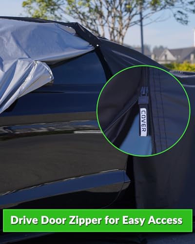 Image of Car Cover Custom Fit for Ford Mustang 2005-2026, Waterproof All Weather GT Cover Outdoor Dustproof Shelby Coupe Cover with Door Zipper Black
