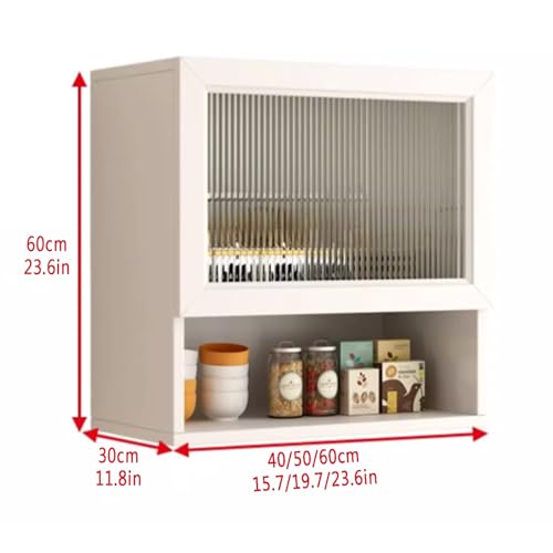 Botiquín de madera de pared con vitrina y mango oculto 3