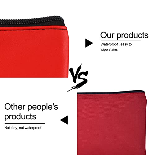 Image of 2 Pieces Money Bags With Zipper , 11x6.1 inch Money Pouch, Bank Bag, Cash Bag , Check Wallet, Cosmetics(Red)