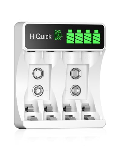 HiQuick Akku Ladegerät, mit LCD Anzeige, für NI-MH NI-CD AA/AAA Akkus, 4-Ladeplatz Universal Schnell Akkuladegerät für wiederaufladbare Mignon AA und Micro AAA HiQuick Akku Ladegerät, mit LCD Anzeige, für NI-MH NI-CD AA/AAA Akkus, 4-Ladeplatz Universal Schnell Akkuladegerät für wiederaufladbare Mignon AA und Micro AAA