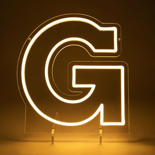 Image of Light Up Letters G, Led Marquee Letter Lights Neon Sign, 13.9 inch Height Decorative Lighted Alphabet Number, Battery /USB Powered Led Letters Lights for Wedding, Birthday, Party, Christmas or Home Decor