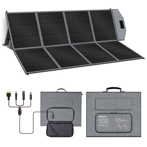 CTOLITY 400W Tragbare Solarpanel, Faltbares Solarladegerät, MC4-Stromversorgung und Mehrere...