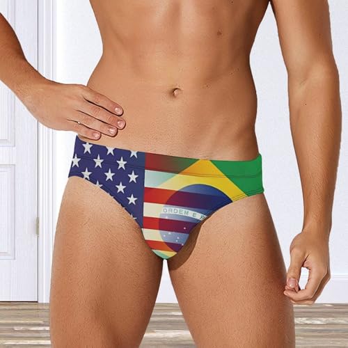 U.S. Brazil Flag Men's Swim Briefs Sexy Bikini Swimsuit Beach Shorts Underwear Low Waist4