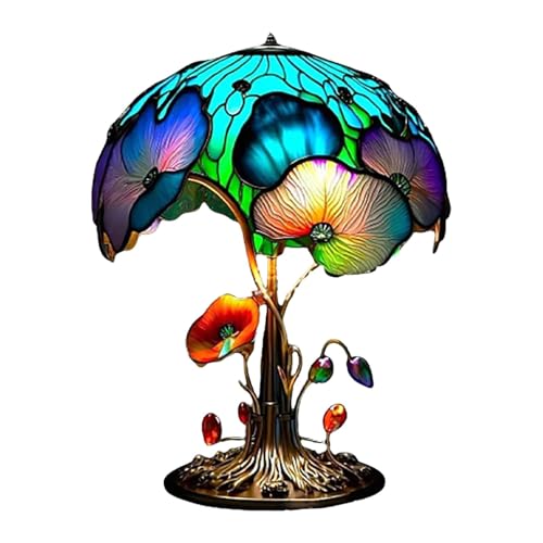 Qikam Lampada da tavolo a fungo, Lampada da scrivania a fungo | Lampada LED a forma di fungo colorato da sogno - Statua vintage per la decorazione della stanza, lampada notturna per camera da letto