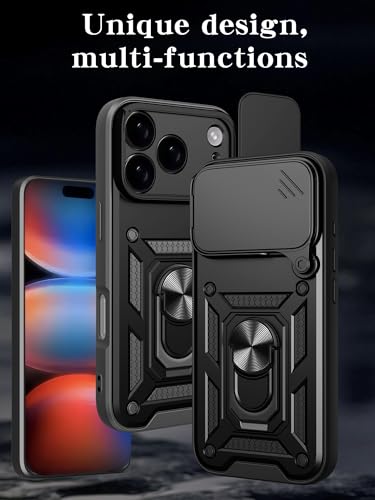 Coque iPhone 17 Pro haut de gamme or rose avec béquille et cache objectif - 7
