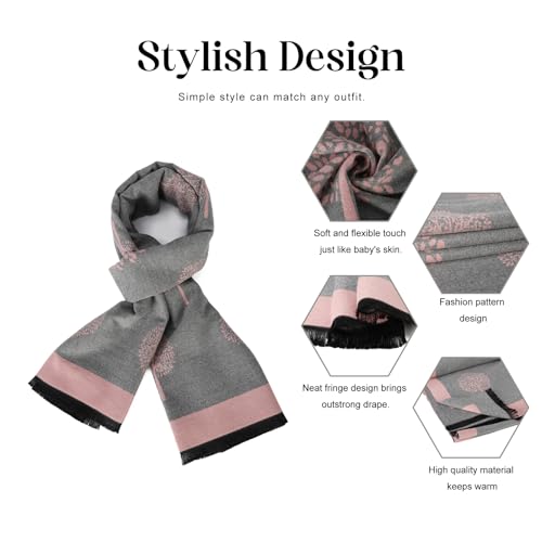 Sumato Scarf for Women Fall Winter Shawl Wraps Long Women Scarves Warm Soft Cashmere Feel Classic Tree Style4
