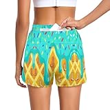 QUGRL Womens Training Shorts Cowboy Boots Teal Ice...