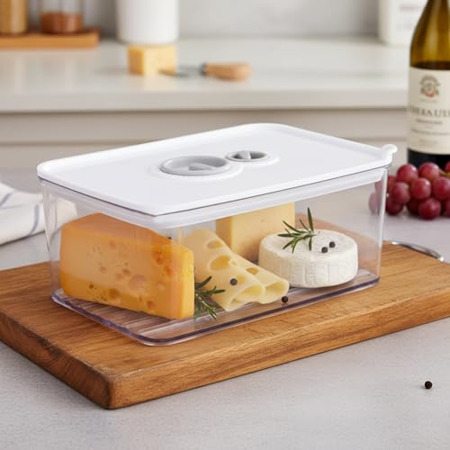 Boîte Fromage Frigo 1650 ml Transparente avec Couvercle et Dateur Manuel – vue 4