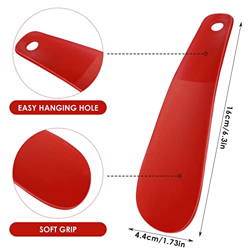 Grevosea 3 Pieces Travel Shoe Horns, 16Cm Small Shoe Horn Plastic Shoehorn Comfort Grip Short Shoe Horns Lazy Shoe Helper For Men Women Kids And Seniors (Red, Black, Yellow) #TOP1
