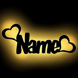 Led Wohnzimmer Wand-Bild Schlafzimmer Deko Herz Name, Geschenk mit Namen zum Jahrestag Verlobung Hochzeit für Sie und…