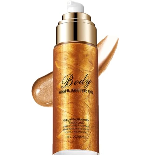 KARLOR Körper Highlighter Öl Gold Schimmer Körper Öl Body Highlighter Liquid Glitzer Oil Körper Glow Schimmer flüssig Glitzer Liquid Glitter Body Highlight Contour(03#Bronzer)