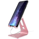 Nulaxy Adjustable Phone Stand, Multi-Angle Cell Phone Holder, Cradle, Dock, Stand Compatible with iPhone Xs/XR/XS Max/X 8 7 6 6s Plus 5 5s 5c, All Android Smartphones, Universal Phone Stand - Rose