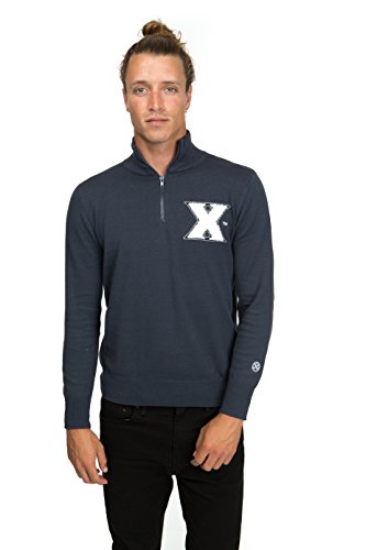 Alma Mater AUAM1622 Ncaa Xavier Musketeers Men'S Quarter Zip Sweater cover