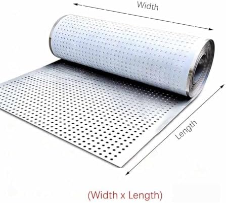 304 Stainless Steel Perforated Sheet, 10mm Round Hole Mesh for Garden, Deck, Patio, Porch - Durable Outdoor Cable Tie Support (50x160 cm / 1.6x5.2 ft)