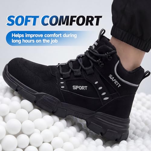 Image of Steel Toe Boots for Men Puncture Resistant Work Utility Safety Shoes