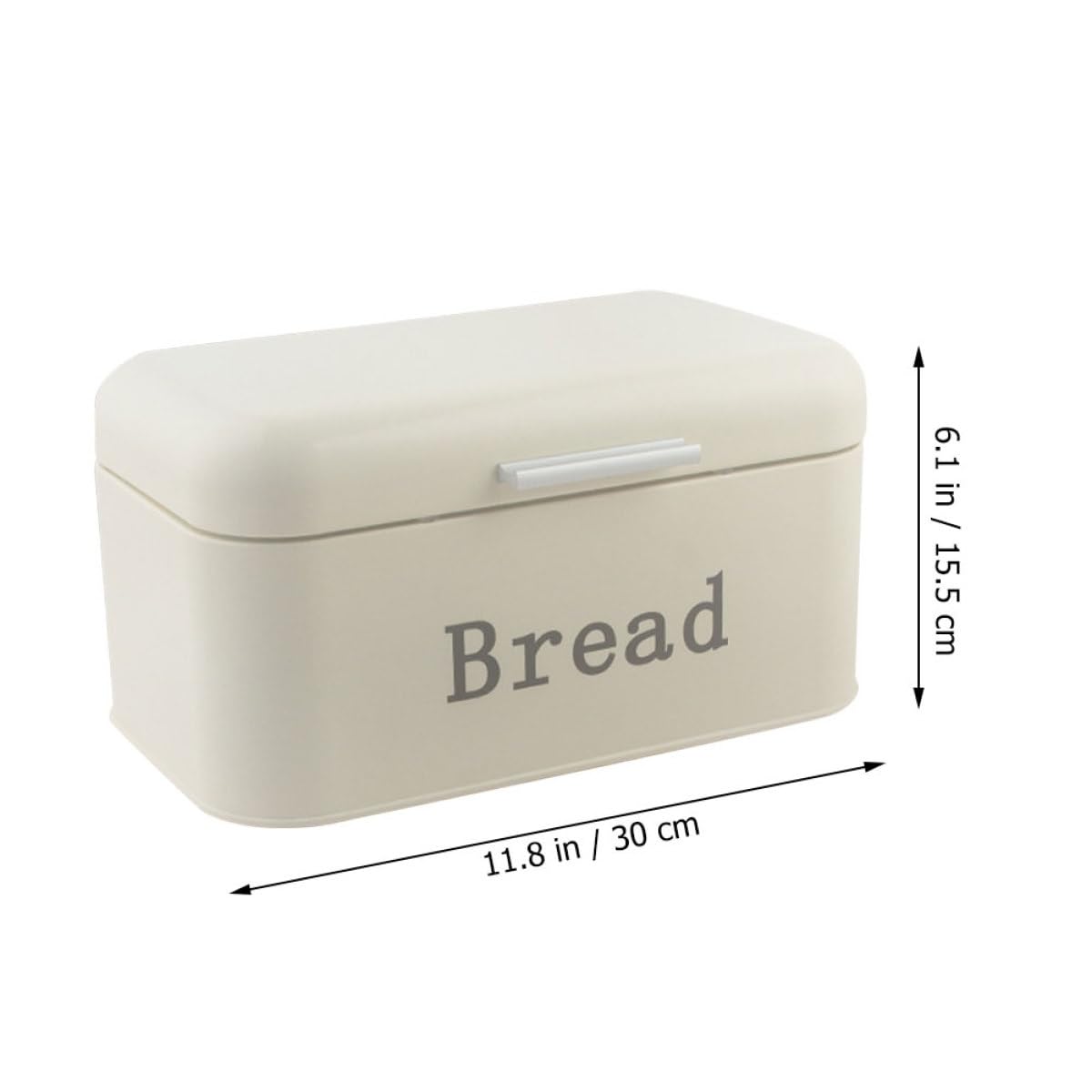 Caja de Pan de Metal con Tapa Abatible, Color Blanco Crema, para Encimera de Cocina, Contenedor Doméstico Resistente y Estable, Recipiente Multiusos para Almacenamiento