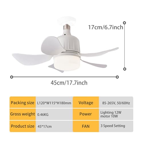 Ventilateur de plafond gradation 85-265V avec télécommande salon