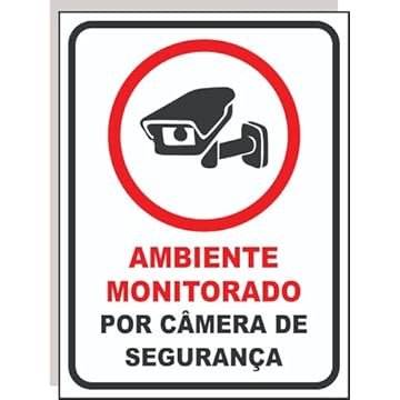 Placa Ambiente Monitorado Por Câmeras De Segurança Ps 1mm