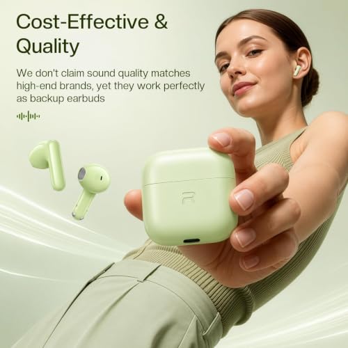 Blue Purple Long Battery Life Wireless Earbuds Budget for iPhone Android — view 5