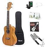 Kmise Concert Ukulele,23 inch Ukelele,Zebrawood Ukalalee Kit w/Gig Bag Tuner Strap String for Beginners and Professional