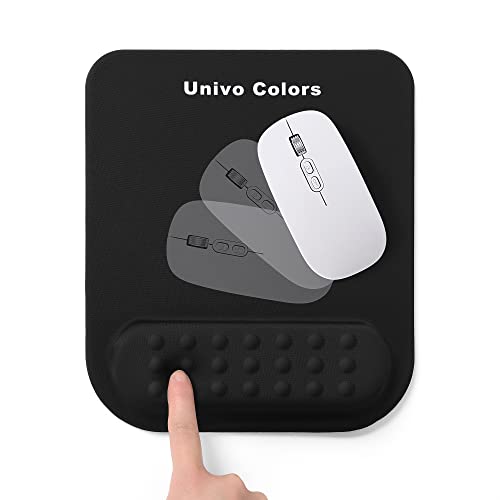 univo colors Superfine Fiber Soft Memory Foam Ergonomic Mouse Pad with Wrist Rest Support, Comfortable Large Black Mousepad with Non-Slip Base for Computer, Gaming, Office, etc by univo colors - Used condition - US$11.69